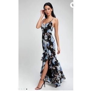 NWT Lulu’s ruffle floral maxi dress, size XL